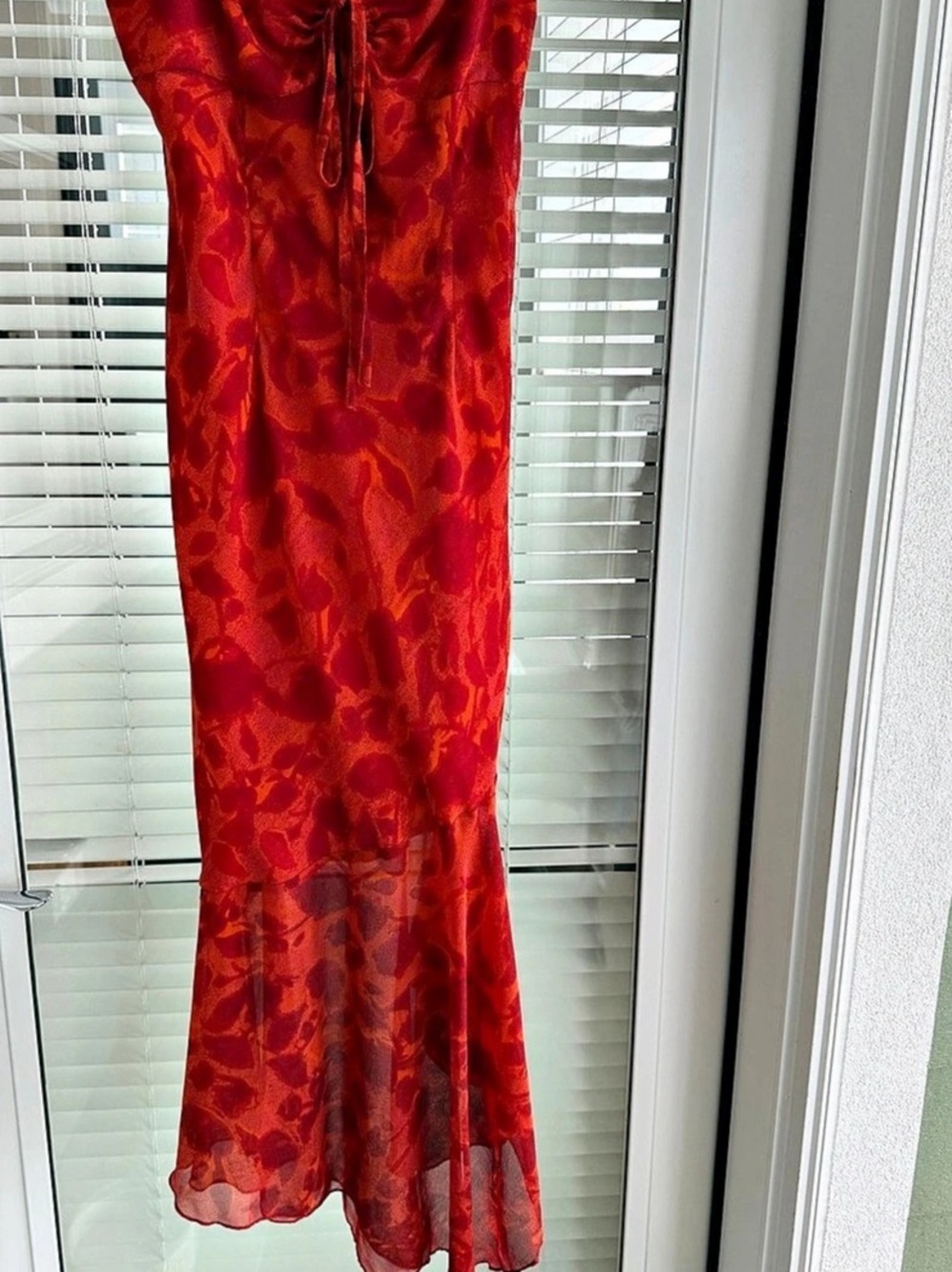 Peppermayo Sally Midi Dress Abstract Red Size 4